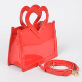 Red Enamel Top Handle Bag